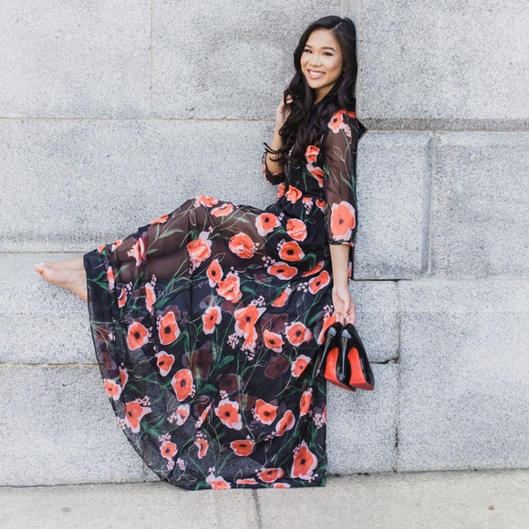 L'ATISTE Dresses & Skirts - Poppy Dreams Maxi Dress (Sheer with Slip Dress Included) by VICI Dolls L’Atiste
